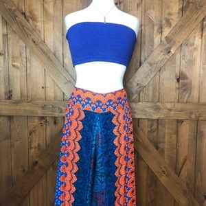 Boho/ 70s print wide Leg  pattern pants